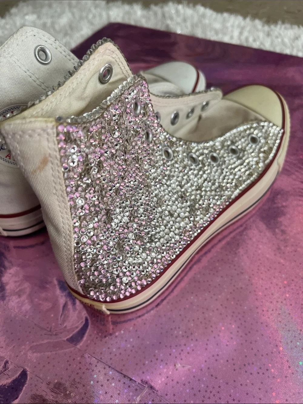 Converse sparkling silver